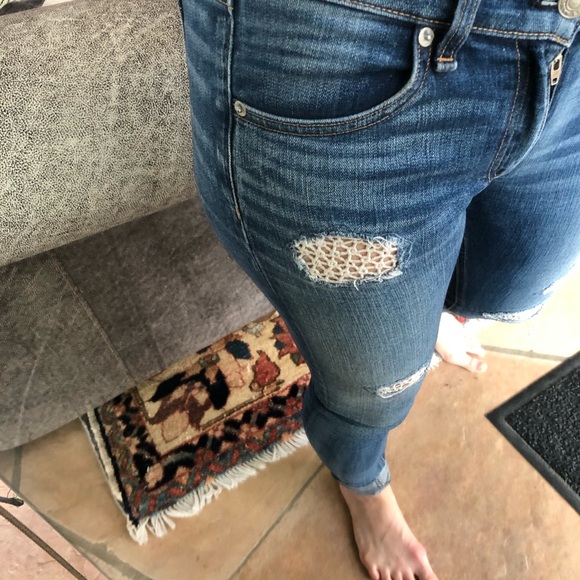 Lace stitched Rag and Bone skinny jeans - Picture 3 of 6